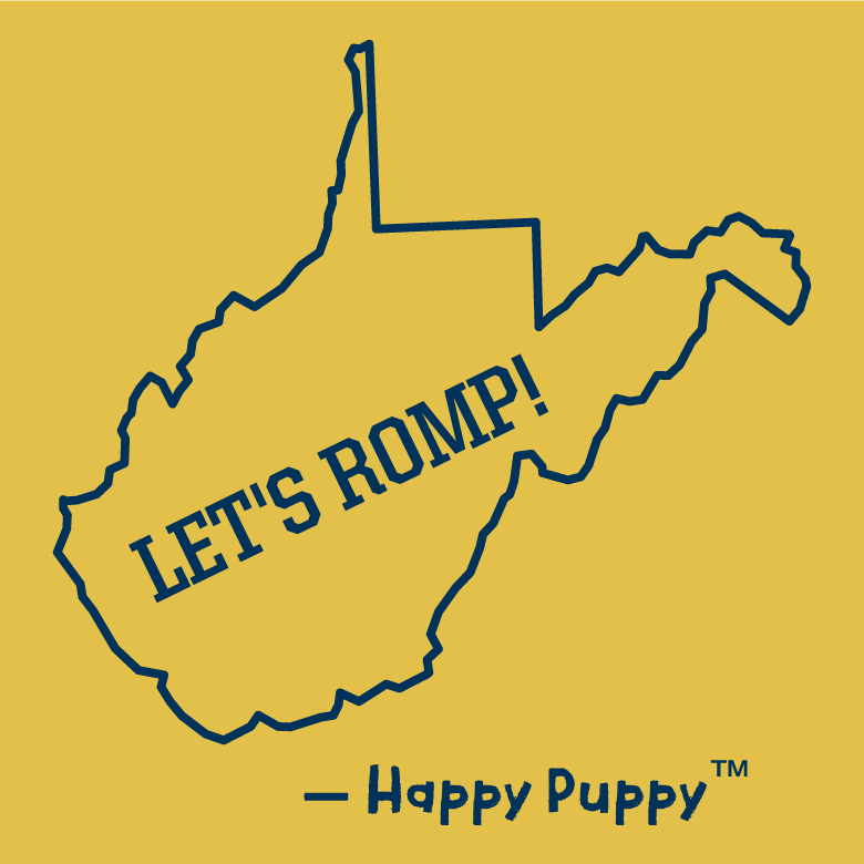 LET’S ROMP! West Virginia Tee – A Happy Puppy™ Original