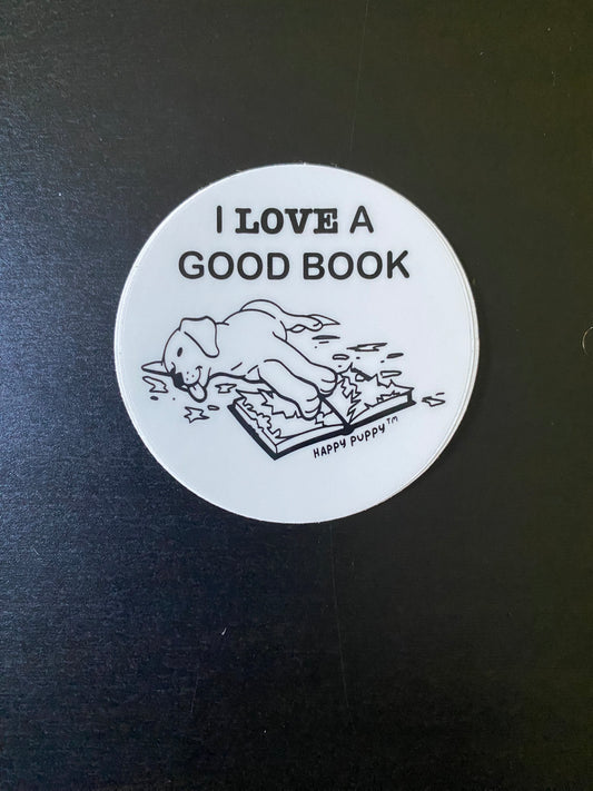 “I LOVE A GOOD BOOK” – 2″ Vinyl Sticker